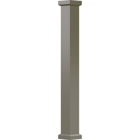 Ekena Millwork 6" x 10' Endura-Aluminum Empire Style Column, Square Shaft (For Post Wrap Installation) Non-Tapered EA0610INPSGEMEM